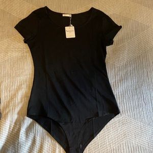 Black cotton bodysuit